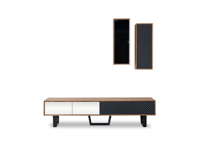 Wall unit Living room set TV lowboard 2x Wall cupboard Designer living walls